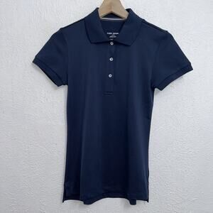 Tory Burch Sport Polo Blue Shirt Short Sleeve Women's XS